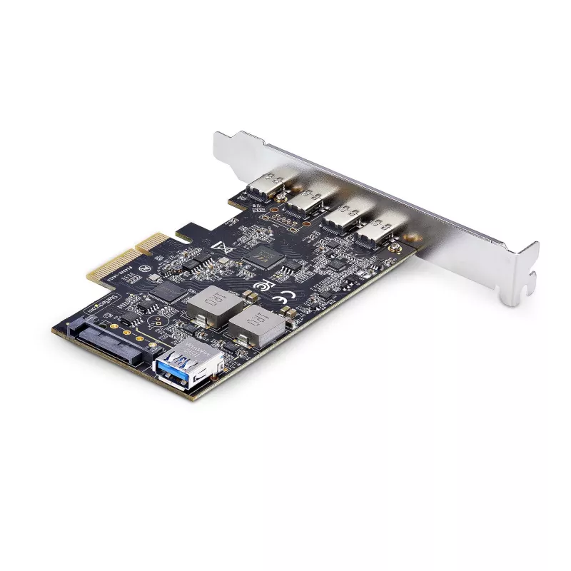 StarTech.com 5 prievadų USB PCIe kortelė, USB 3.2 10Gbps, PCI Express kortelė su 4x USB-C prievadais, 1x USB-A vidiniu prievadu, USB PCIe valdiklio kortelė, Windows/macOS/Linux