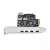 StarTech.com 5 prievadų USB PCIe kortelė, USB 3.2 10Gbps, PCI Express kortelė su 4x USB-C prievadais, 1x USB-A vidiniu prievadu, USB PCIe valdiklio kortelė, Windows/macOS/Linux