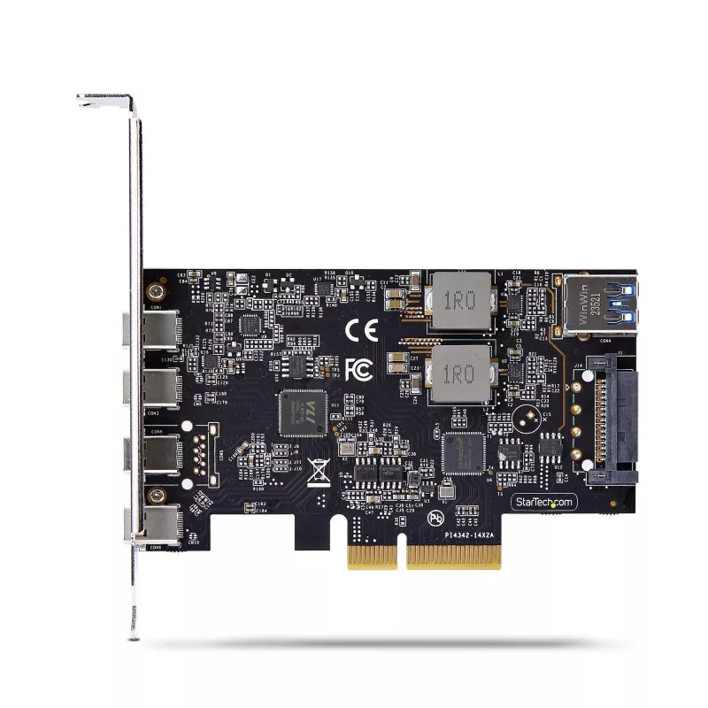 StarTech.com 5 prievadų USB PCIe kortelė, USB 3.2 10Gbps, PCI Express kortelė su 4x USB-C prievadais, 1x USB-A vidiniu prievadu, USB PCIe valdiklio kortelė, Windows/macOS/Linux