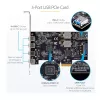 StarTech.com 5 prievadų USB PCIe kortelė, USB 3.2 10Gbps, PCI Express kortelė su 4x USB-C prievadais, 1x USB-A vidiniu prievadu, USB PCIe valdiklio kortelė, Windows/macOS/Linux