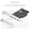 StarTech.com 5 prievadų USB PCIe kortelė, USB 3.2 10Gbps, PCI Express kortelė su 4x USB-C prievadais, 1x USB-A vidiniu prievadu, USB PCIe valdiklio kortelė, Windows/macOS/Linux