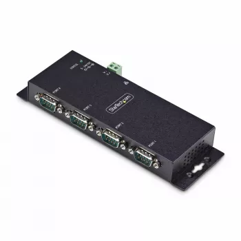 StarTech.com 4 prievadų nuosekliojo prievado į Ethernet adapteris, IP nuosekliųjų įrenginių serveris nuotoliniams RS232 įrenginiams, montuojamas ant sienos/DIN bėgio, metalinis korpusas, RJ45 LAN į DB9 nuoseklųjį keitiklis