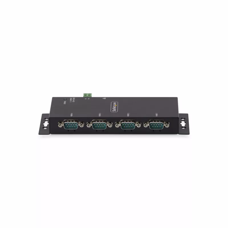 StarTech.com 4 prievadų nuosekliojo prievado į Ethernet adapteris, IP nuosekliųjų įrenginių serveris nuotoliniams RS232 įrenginiams, montuojamas ant sienos/DIN bėgio, metalinis korpusas, RJ45 LAN į DB9 nuoseklųjį keitiklis