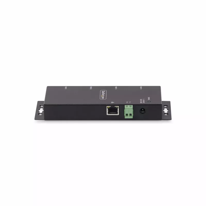 StarTech.com 4 prievadų nuosekliojo prievado į Ethernet adapteris, IP nuosekliųjų įrenginių serveris nuotoliniams RS232 įrenginiams, montuojamas ant sienos/DIN bėgio, metalinis korpusas, RJ45 LAN į DB9 nuoseklųjį keitiklis