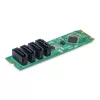 StarTech.com 4 prievadų M.2 į SATA adapterio kortelė, M.2 PCIe 3.0 į SATA HDD/SSD plėtinio kortelė, ASM1064 mikroschema, M.2 NVMe į 4x HDD/SSD, skirta Windows/macOS/Linux