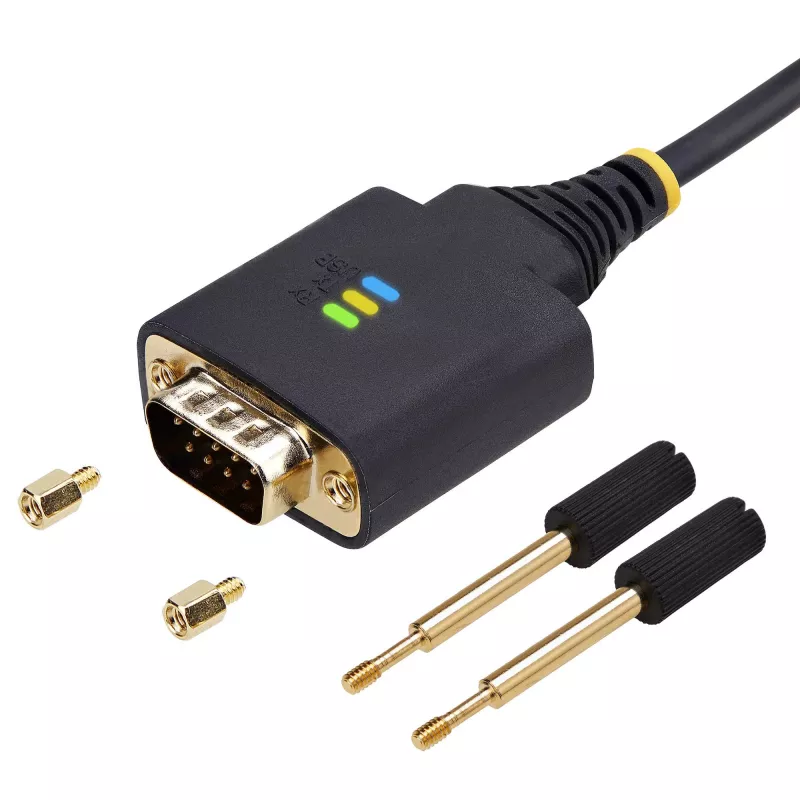 StarTech.com 2m USB į RS232 adapterio laidas, COM išlaikymas, keičiami varžtai/veržlės, USB-A į DB9, FTDI IC, ESD apsauga, Windows/macOS/Linux