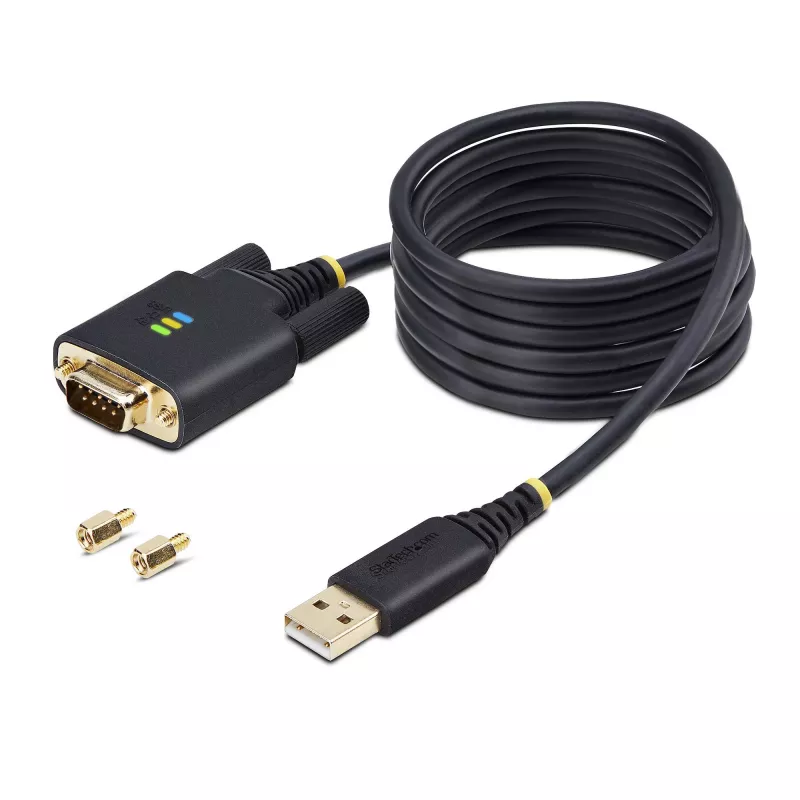 StarTech.com 2m USB į RS232 adapterio laidas, COM išlaikymas, keičiami varžtai/veržlės, USB-A į DB9, FTDI IC, ESD apsauga, Windows/macOS/Linux
