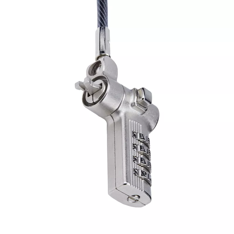StarTech.com Universal Laptop Cable Lock 6.6ft (2m) – rakinama kabelinė spyna nešiojamam kompiuteriui, suderinama su Noble Wedge®/Nano/K-Slot, serijinė kombinacinė spyna, TAA