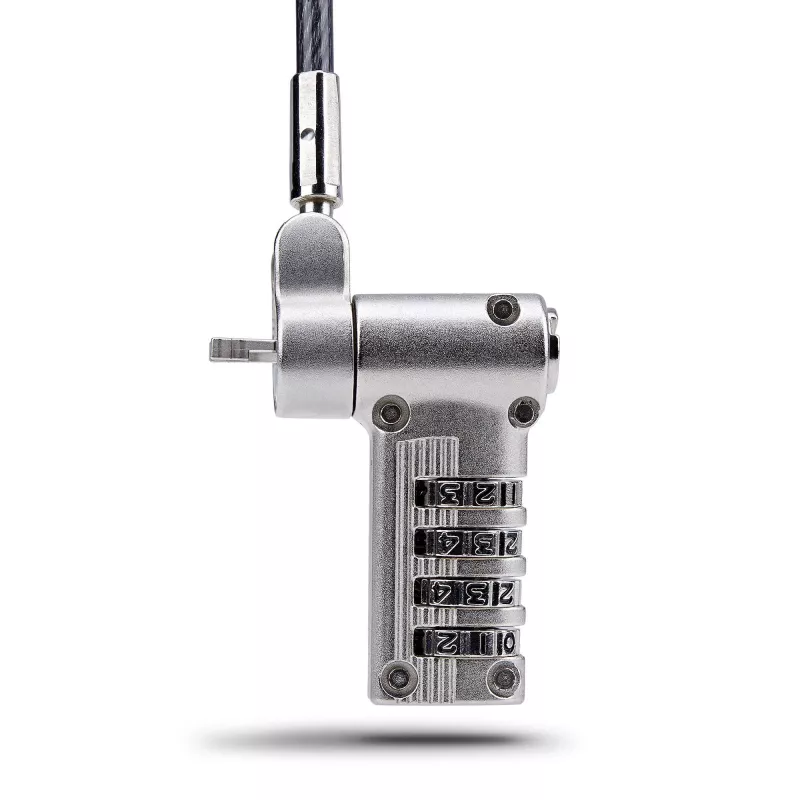 StarTech.com Universal Laptop Cable Lock 6.6ft (2m) – rakinama kabelinė spyna nešiojamam kompiuteriui, suderinama su Noble Wedge®/Nano/K-Slot, serijinė kombinacinė spyna, TAA