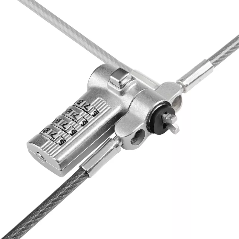 StarTech.com Universal Laptop Cable Lock 6.6ft (2m) – rakinama kabelinė spyna nešiojamam kompiuteriui, suderinama su Noble Wedge®/Nano/K-Slot, serijinė kombinacinė spyna, TAA