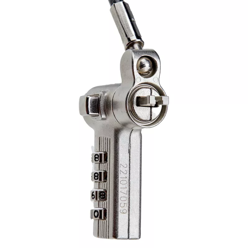 StarTech.com Universal Laptop Cable Lock 6.6ft (2m) – rakinama kabelinė spyna nešiojamam kompiuteriui, suderinama su Noble Wedge®/Nano/K-Slot, serijinė kombinacinė spyna, TAA