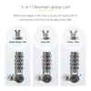 StarTech.com Universal Laptop Cable Lock 6.6ft (2m) – rakinama kabelinė spyna nešiojamam kompiuteriui, suderinama su Noble Wedge®/Nano/K-Slot, serijinė kombinacinė spyna, TAA