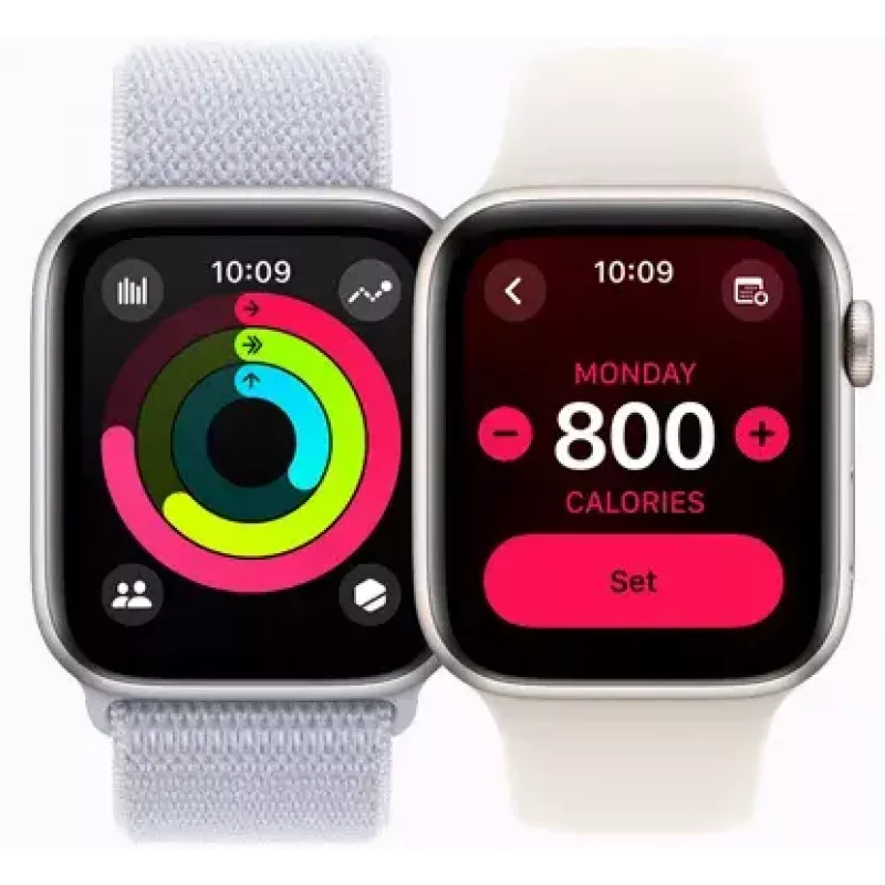 Išmanusis laikrodis Apple Watch SE GPS + Cellular 44mm sidabrinis aliumininis korpusas Blue Cloud Sport Loop