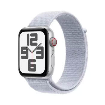 Išmanusis laikrodis Apple Watch SE GPS + Cellular 44mm sidabrinis aliumininis korpusas Blue Cloud Sport Loop