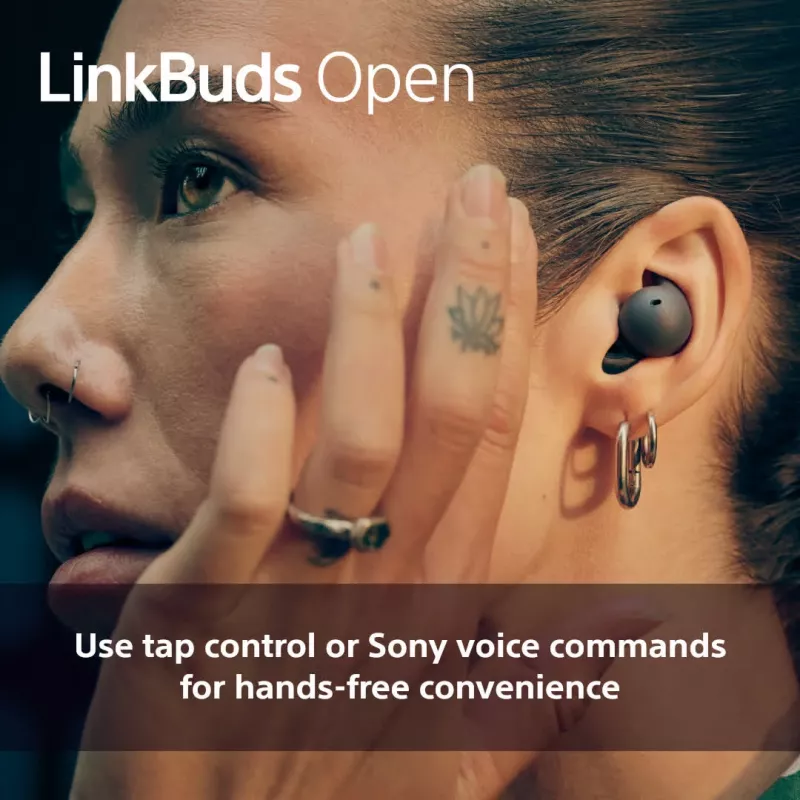 Belaidės ausinės Sony LinkBuds Open WFL910W – atviro tipo, Bluetooth 5.3, 20–20000 Hz, 10 m, baltos