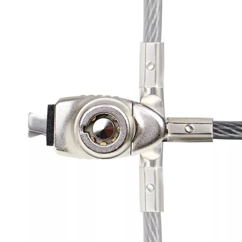 StarTech.com Slim Lock Noble Wedge® suderinama spyna, 1,5 m fiksavimo kabelis, apsauga nuo vagystės nešiojamam kompiuteriui, pjovimui atsparus plieninis kabelis, raktinė spyna
