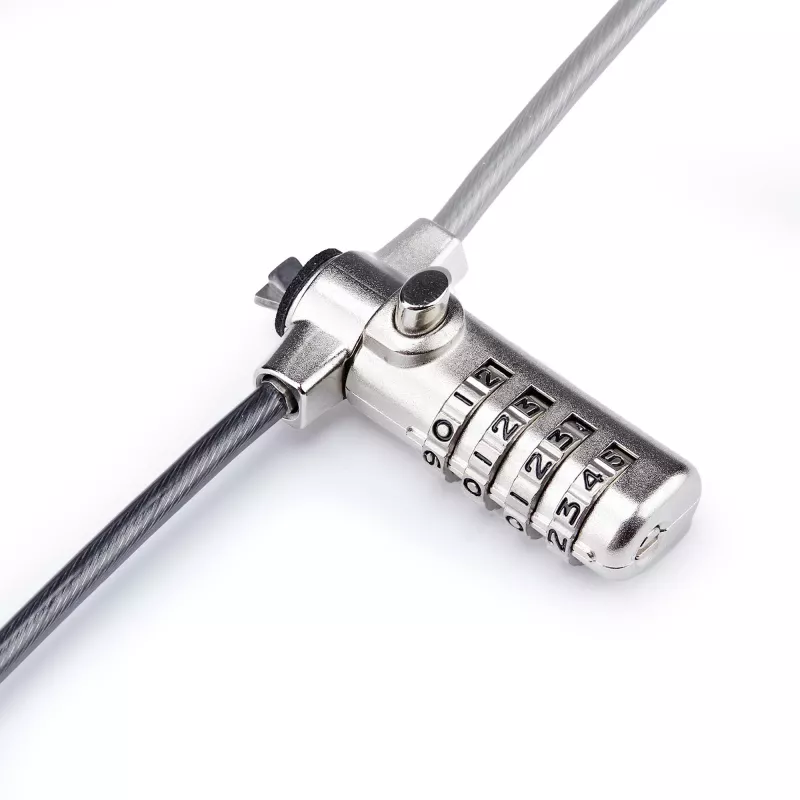 StarTech.com Slim Lock Nano Slot suderinama, 2 m fiksavimo kabelis, apsauga nuo vagystės nešiojamam kompiuteriui, pjovimui atsparus plieninis kabelis, 4 skaitmenų kodas
