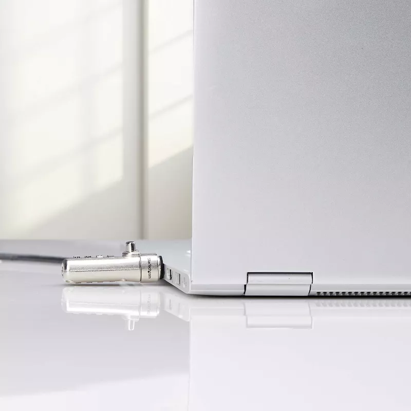 StarTech.com Slim Lock Nano Slot suderinama, 2 m fiksavimo kabelis, apsauga nuo vagystės nešiojamam kompiuteriui, pjovimui atsparus plieninis kabelis, 4 skaitmenų kodas