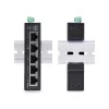 StarTech.com 5 prievadų nevaldomas pramoninis tinklo jungiklis, 100/1000 Ethernet, DIN bėgelio/sieninis montavimas, tvirtas IP30 gigabitinis jungiklis, -40°F-167°F, 9~60V DC, TAA atitinkantis