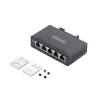 StarTech.com 5 prievadų nevaldomas pramoninis tinklo jungiklis, 100/1000 Ethernet, DIN bėgelio/sieninis montavimas, tvirtas IP30 gigabitinis jungiklis, -40°F-167°F, 9~60V DC, TAA atitinkantis