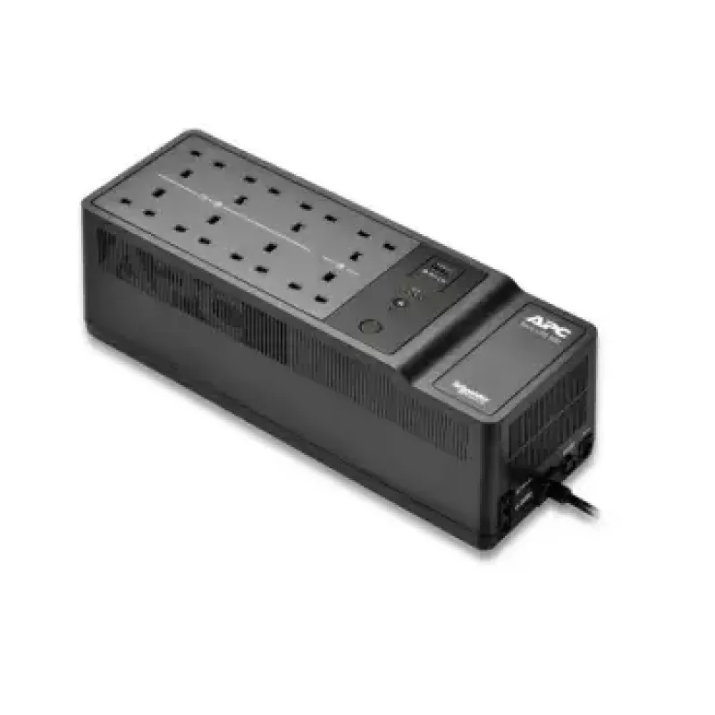 APC Back-UPS 500VA/300W, grindinis/sieninis montavimas, 230V, 8x UNEL lizdai, USB A prievadas, keičiama baterija