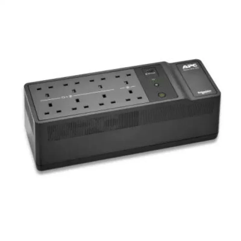 APC Back-UPS 500VA/300W, grindinis/sieninis montavimas, 230V, 8x UNEL lizdai, USB A prievadas, keičiama baterija