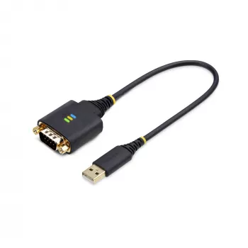 StarTech.com 1 pėdos (30 cm) USB į RS232 nuoseklųjį adapterio kabelis su COM išlaikymu ir keičiamomis veržlėmis/varžtais, USB-A į DB9, FTDI mikroschema, ESD apsauga, Windows/macOS/Linux