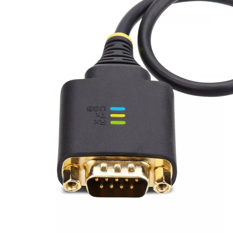 StarTech.com 1 pėdos (30 cm) USB į RS232 nuoseklųjį adapterio kabelis su COM išlaikymu ir keičiamomis veržlėmis/varžtais, USB-A į DB9, FTDI mikroschema, ESD apsauga, Windows/macOS/Linux