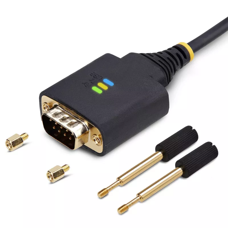 StarTech.com 1 pėdos (30 cm) USB į RS232 nuoseklųjį adapterio kabelis su COM išlaikymu ir keičiamomis veržlėmis/varžtais, USB-A į DB9, FTDI mikroschema, ESD apsauga, Windows/macOS/Linux