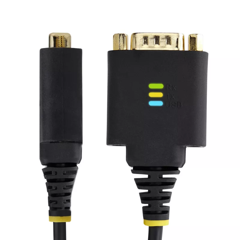 StarTech.com 1 pėdos (30 cm) USB į RS232 nuoseklųjį adapterio kabelis su COM išlaikymu ir keičiamomis veržlėmis/varžtais, USB-A į DB9, FTDI mikroschema, ESD apsauga, Windows/macOS/Linux