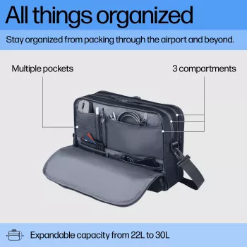 Dėklas nešiojamam kompiuteriui HP Travel Plus 22L 16 colių Portfelis Vienspalvis