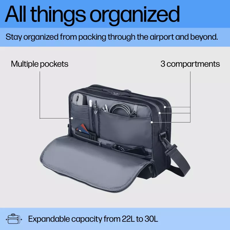 Dėklas nešiojamam kompiuteriui HP Travel Plus 22L 16 colių Portfelis Vienspalvis