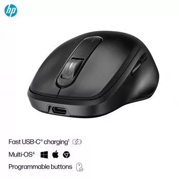HP 515 Ultra-Fast Rechargeable Wireless Mouse belaidė pelė, įkraunama, RF, 4000 DPI, 5 mygtukai, juoda