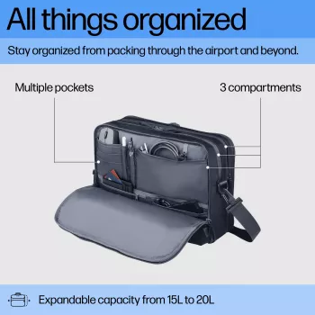 HP Travel Plus 15L portfelis nešiojamam kompiuteriui 14 colių, 820 g, vienspalvis