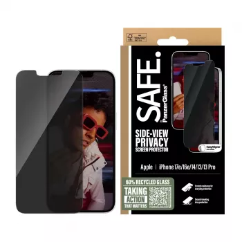 PanzerGlass SAFE. by ® Privatumo ekrano apsauga iPhone 17e | 16e | 14 | 13 | 13 Pro | Ultra-Wide Fit su EasyAligner