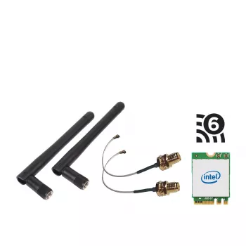 Shuttle WLN-M3 - WLAN rinkinys Edge PC serijos SPCEL, Intel WLAN M.2 kortelė (ax)/Bluetooth, su kabeliais ir išorinėmis antenomis