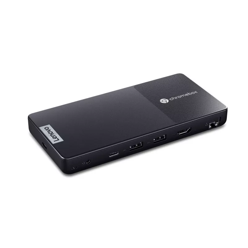 Mini kompiuteris Lenovo Chromebox Micro — Intel Celeron N4500, 1,1–2,8 GHz, 8 GB LPDDR4x, 32 GB eMMC, ChromeOS, Juoda