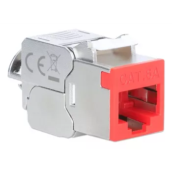 Tinklo lizdas Intellinet 791311 Keystone modulis plokščias raudonas RJ-45