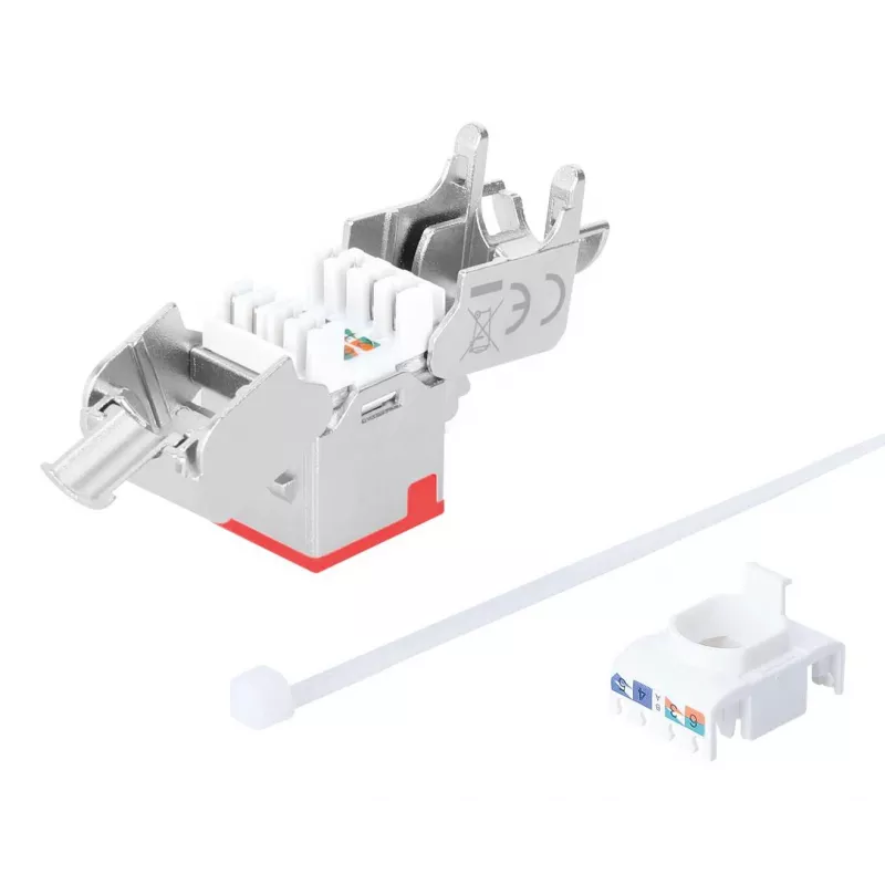 Tinklo lizdas Intellinet 791311 Keystone modulis plokščias raudonas RJ-45
