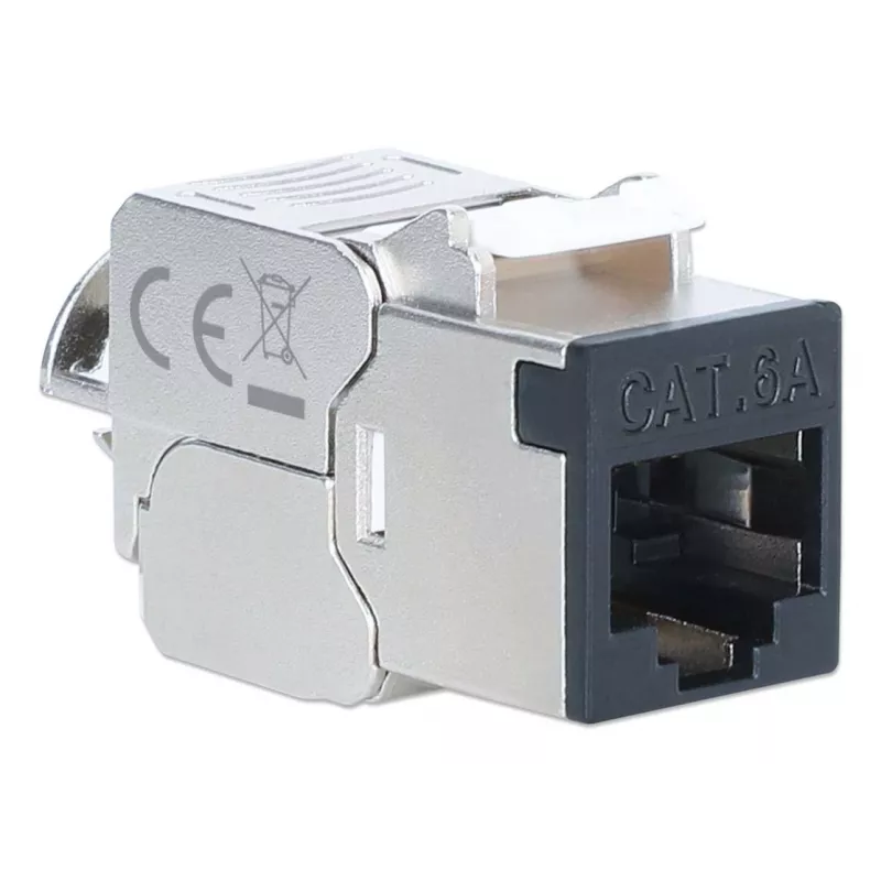 Intellinet 791298 Cat6a 10G ekranuotas bekontaktis kištukinis modulis, juodas