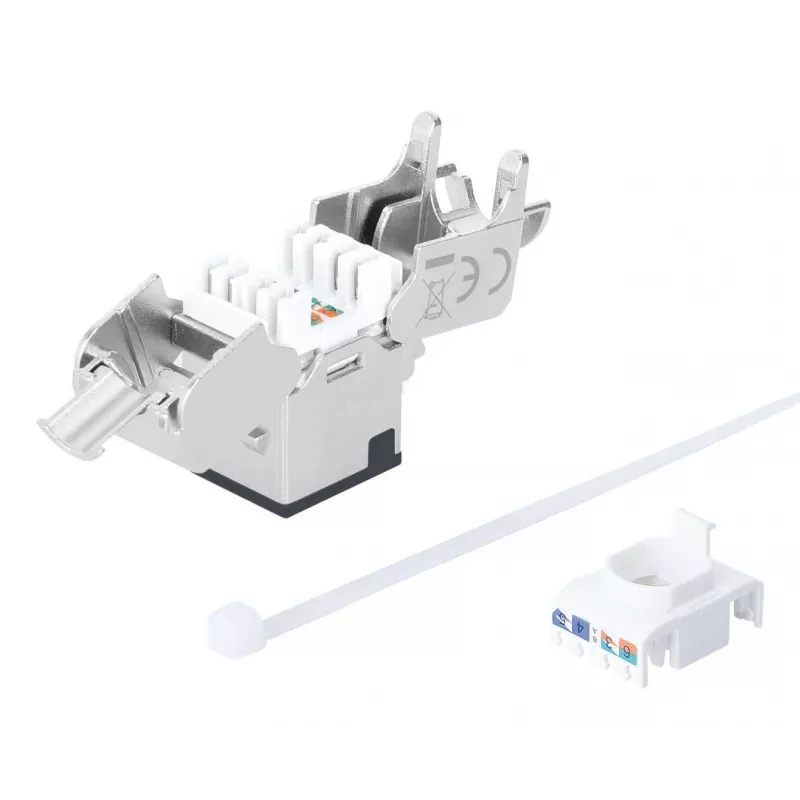 Intellinet 791298 Cat6a 10G ekranuotas bekontaktis kištukinis modulis, juodas