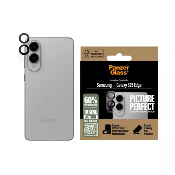 PanzerGlass Samsung Galaxy S25 Edge fotoaparato objektyvo apsauginis stiklas, atsparus įbrėžimams ir smūgiams
