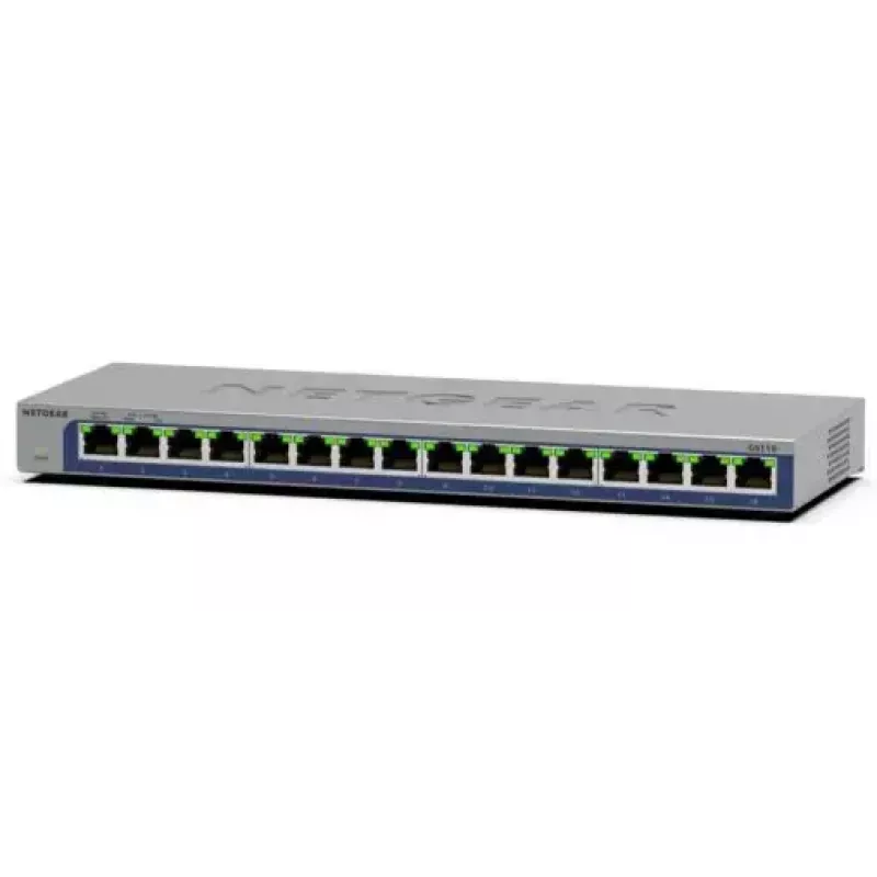 NETGEAR GS116 16 prievadų nevaldomas L2 Gigabit Ethernet (10/100/1000) jungiklis, juodas