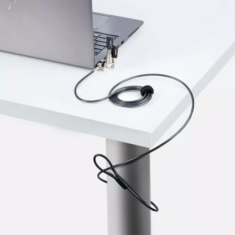 StarTech.com Universal Laptop Lock 6.6ft (2m) – rakinama apsauginė kabelio spyna nešiojamiesiems kompiuteriams, suderinama su Noble Wedge/Nano/K-Slot
