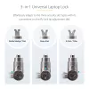 StarTech.com Universal Laptop Lock 6.6ft (2m) – rakinama apsauginė kabelio spyna nešiojamiesiems kompiuteriams, suderinama su Noble Wedge/Nano/K-Slot