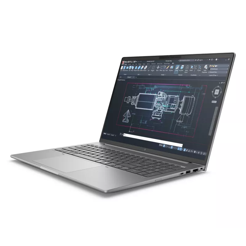 HP ZBook 8 G1i nešiojamasis kompiuteris, 16 colių, Intel Core Ultra 7 255H, 32GB DDR5, 1TB SSD, NVIDIA RTX 500 Ada, Windows 11 Pro, Meteor Silver