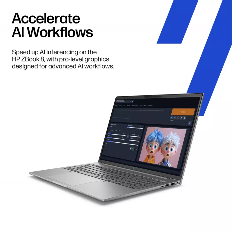 HP ZBook 8 G1i Intel Core Ultra 7 255H 35,6 cm (14 colių) 2,5K 32 GB DDR5-SDRAM Wi-Fi 7 (802.11be) Windows 11 Pro AI PC