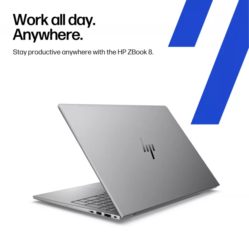 HP ZBook 8 G1i Intel Core Ultra 7 255H 35,6 cm (14 colių) 2,5K 32 GB DDR5-SDRAM Wi-Fi 7 (802.11be) Windows 11 Pro AI PC