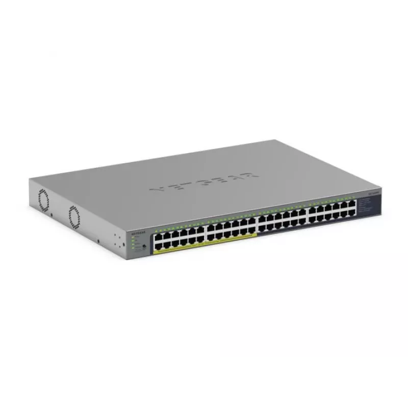 NETGEAR GS748PP 48 prievadų nevaldomas Gigabit Ethernet (10/100/1000) PoE+ komutatorius, pilkas