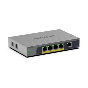 NETGEAR GS105EPP 5 prievadų nevaldomas Gigabit Ethernet (10/100/1000) PoE komutatorius stalas/siena pilka